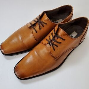 Joseph Abboud plain toe tan leather oxfords